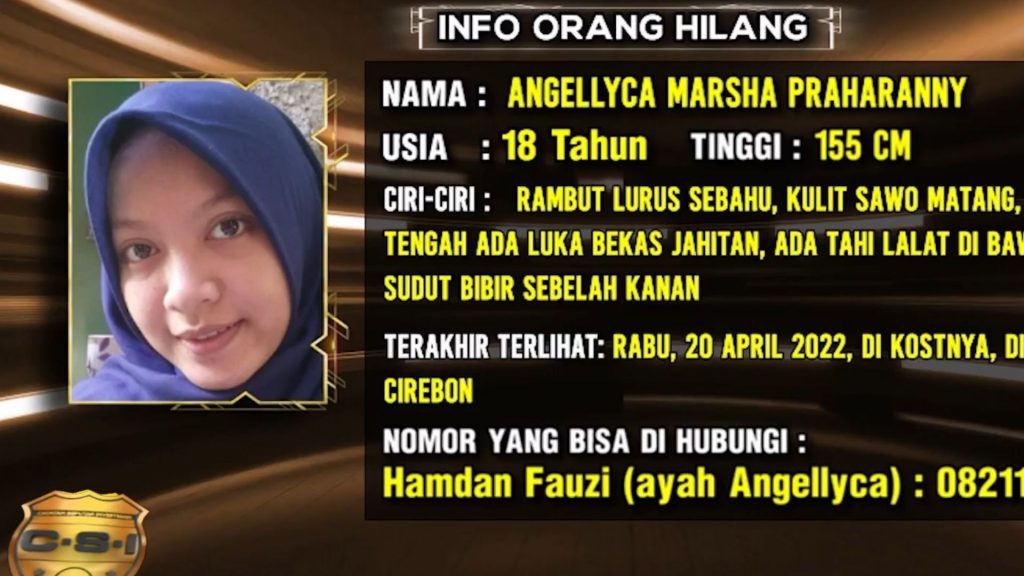 Info Orang Hilang: Angellyca Marsha Praharanny