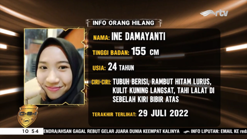 Info Orang Hilang: Ine Damayanti
