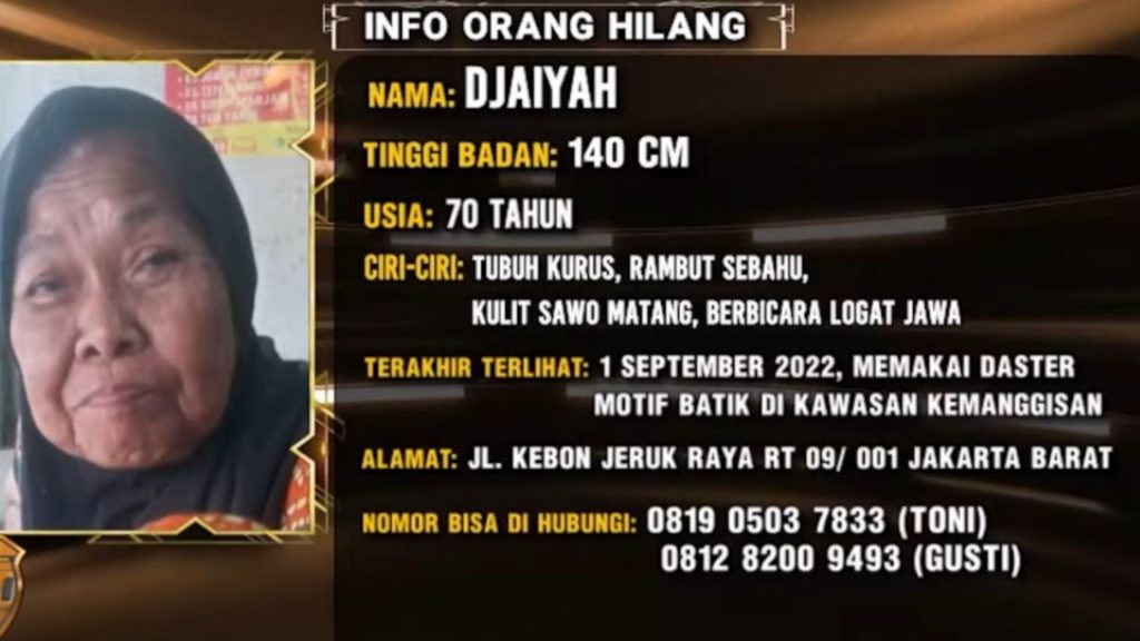 Info Orang Hilang : Djaiyah